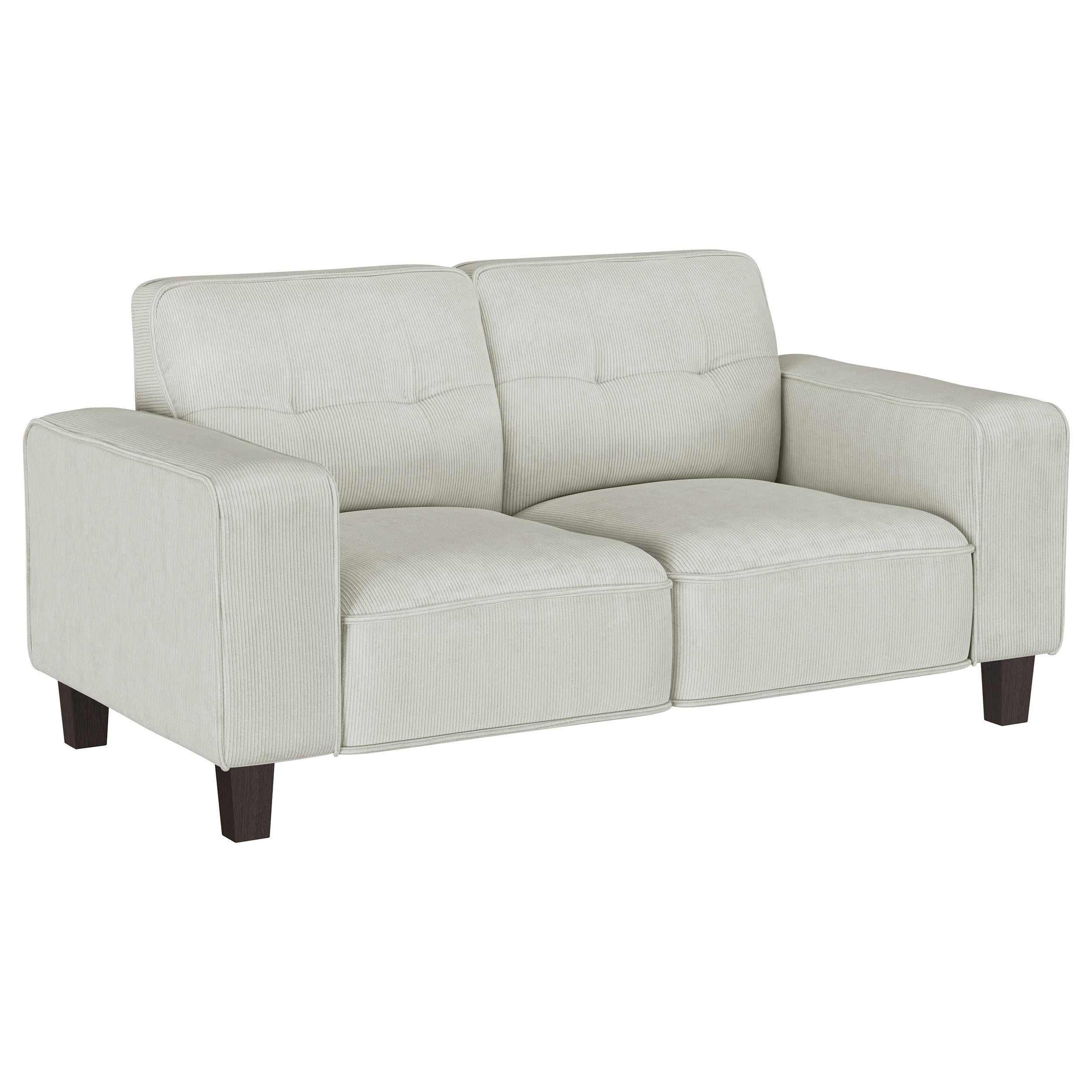 Coaster Furniture Deerhurst 509648 Upholstered Track Arm Tufted Loveseat - Greige IMAGE 1